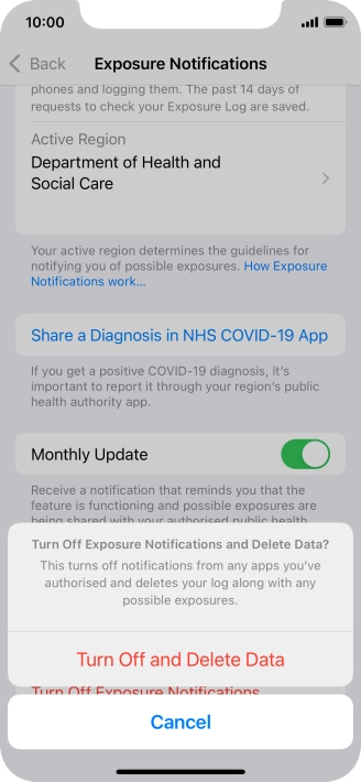 Press Turn Off and Delete Data.