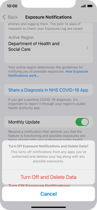 Press Turn Off and Delete Data.
