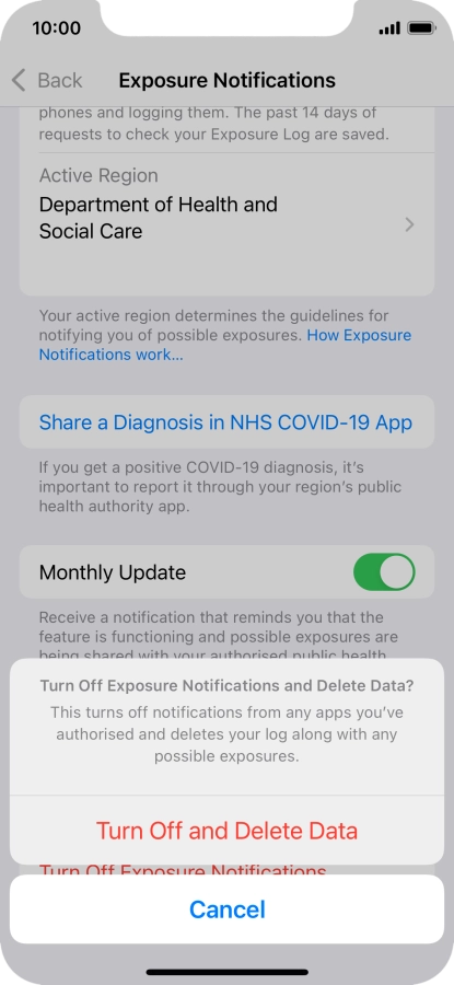 Press Turn Off and Delete Data.