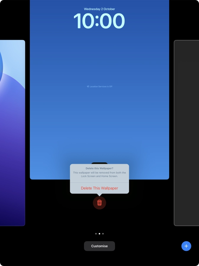 Press Delete This Wallpaper.