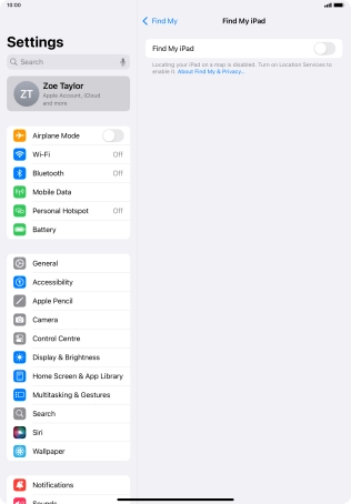 Press the indicator next to 