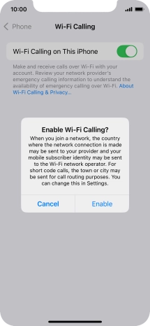 If you turn on the function, press Enable.