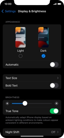 Press the indicator next to 