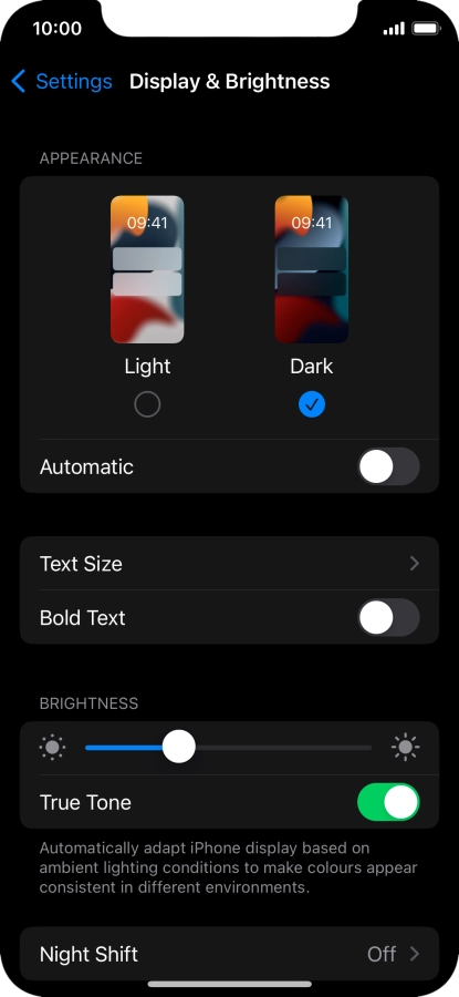 Press the indicator next to 