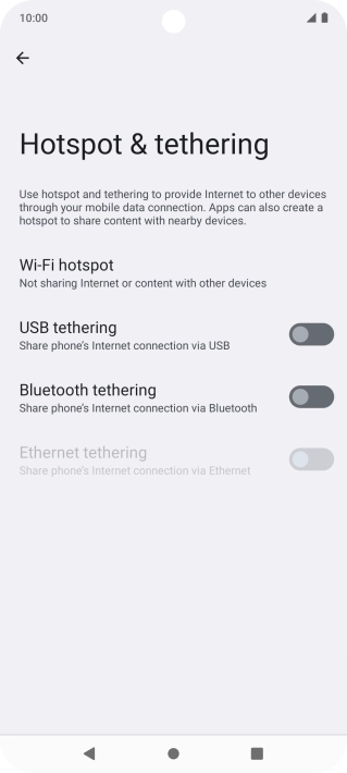 Press Wi-Fi hotspot.