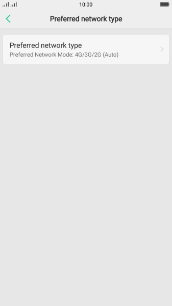 Press Preferred network type.