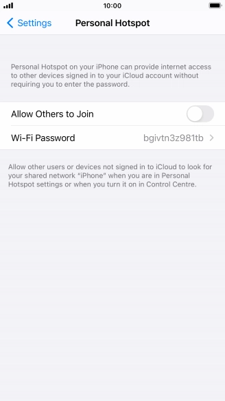 Press Wi-Fi Password and key in the required password.