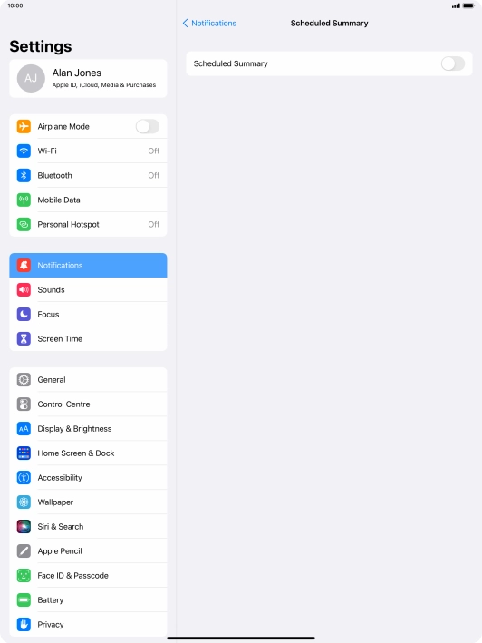 Press the indicator next to 