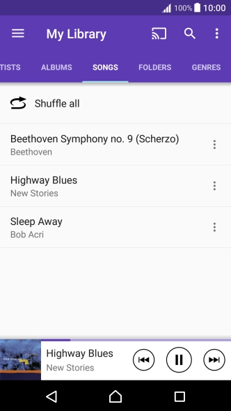 Press the song title.