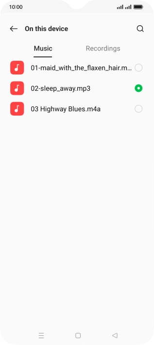 Once you've found a ring tone you like, press the Return key.