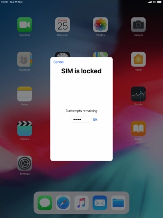If your SIM is locked, key in your PIN and press OK.