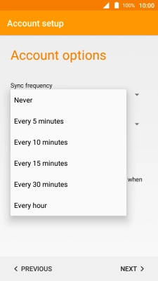 Press the required setting.