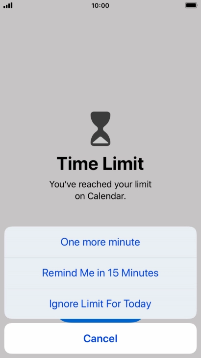 Press the required setting.
