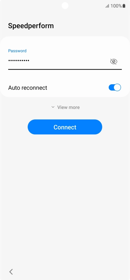 Key in the password for the Wi-Fi network and press Connect.