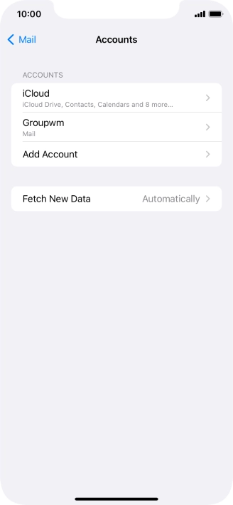Press the name of the email account you've just set up.