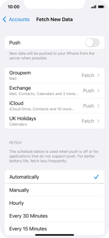 If you turn off the function, press the required setting.