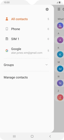 Press Manage contacts.