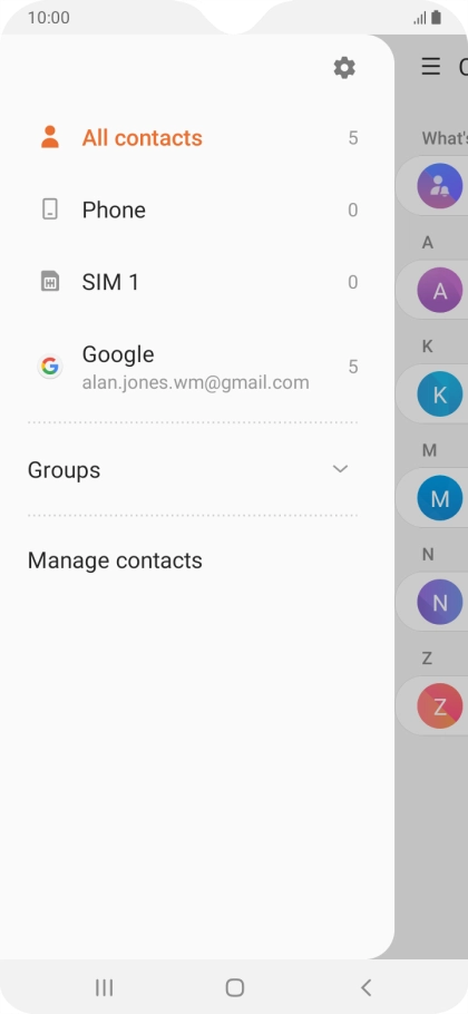 Press Manage contacts.