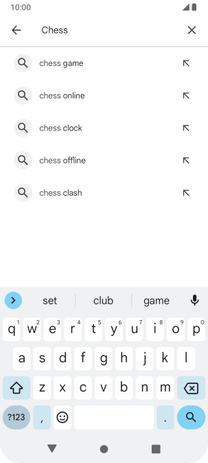 Key in the name or subject of the required app and press the search icon.