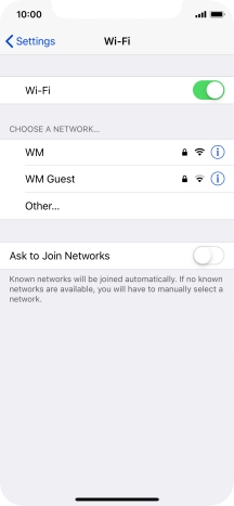 Press the required Wi-Fi network and key in the password for the Wi-Fi network.