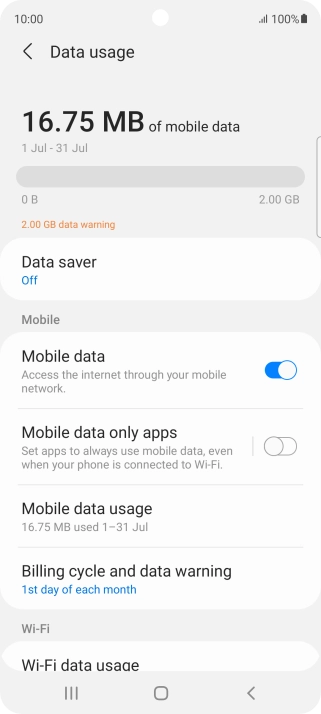 The total data usage is displayed.