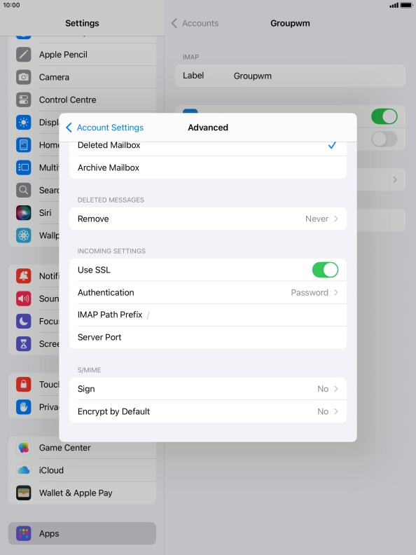 Press Authentication.