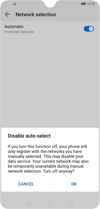 Press OK and your phone will search for networks.