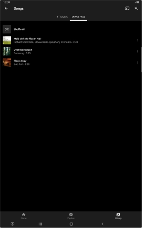 Press the required audio file.