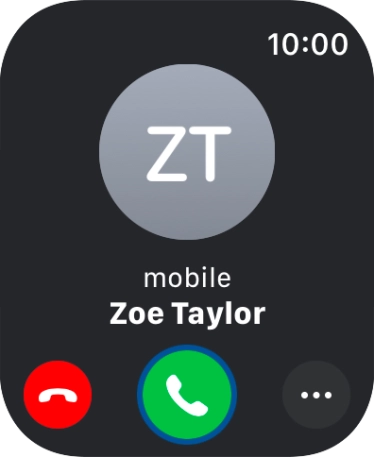 Press the Digital Crown when you get a call.