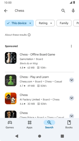 Press the required app.