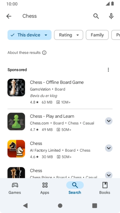 Press the required app.