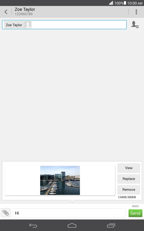 Press Send when you've written your picture message.