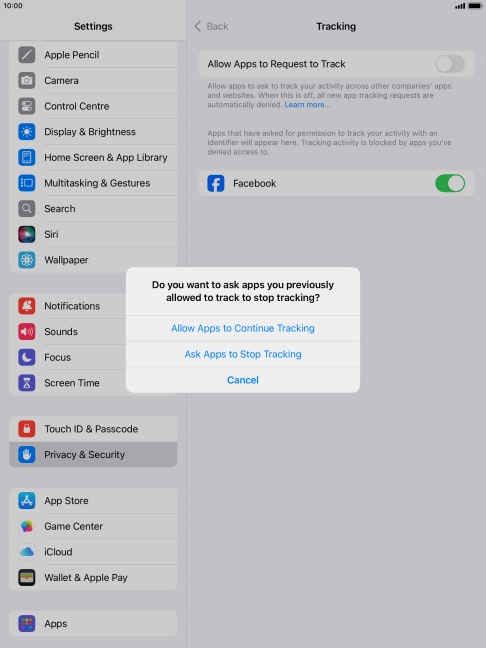 If you turn off the function, press the required setting.
