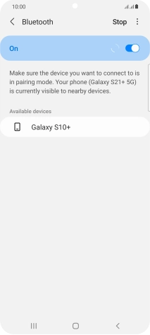 Press the required Bluetooth device and follow the instructions on the screen to pair the device with your phone.