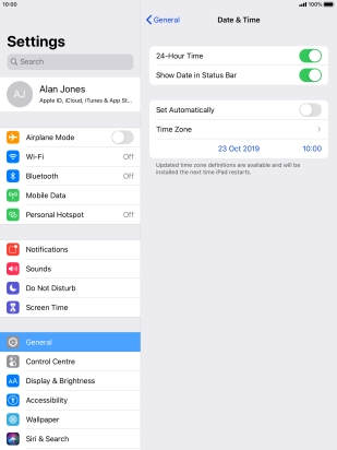 Press the indicator next to 