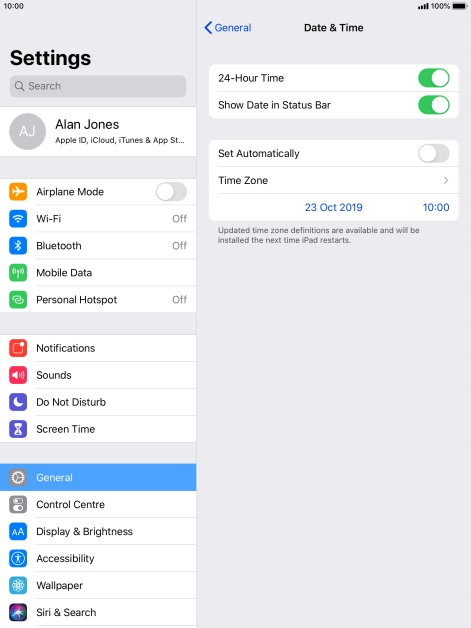 Press the indicator next to 