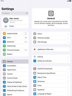 Press Software Update. If a new software version is available, it's displayed. Follow the instructions on the screen to update the tablet software.