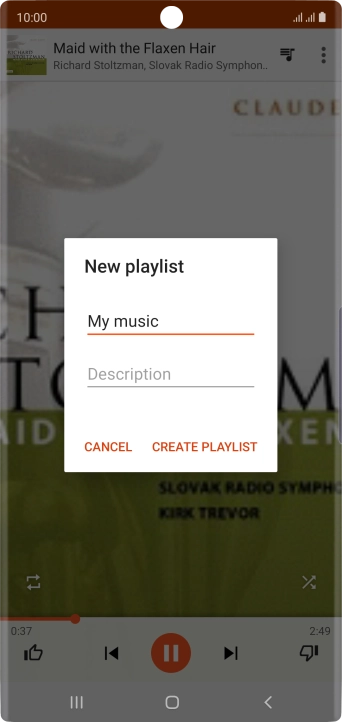 Key in a name for the playlist and press CREATE PLAYLIST.