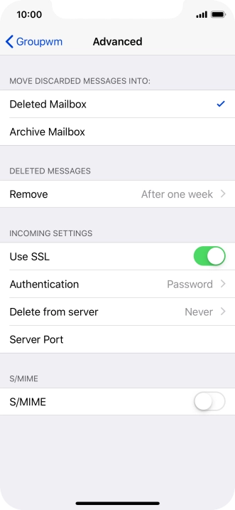 Press the indicator next to 