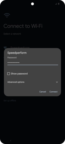 Key in the password for the Wi-Fi network and press Connect.