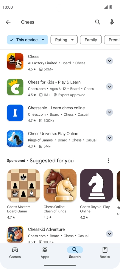 Press the required app.