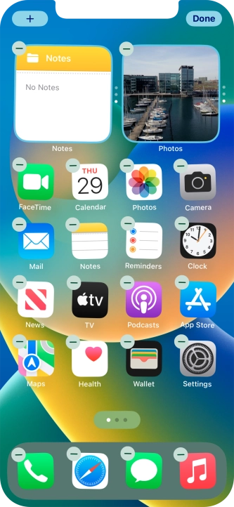 Press the home screen icon.