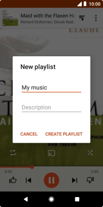 Key in a name for the playlist and press CREATE PLAYLIST.