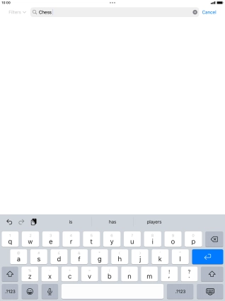 Key in the name or subject of the required app and press enter.