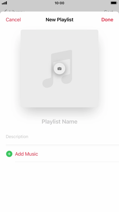 Press the text input field and key in a name for the playlist.