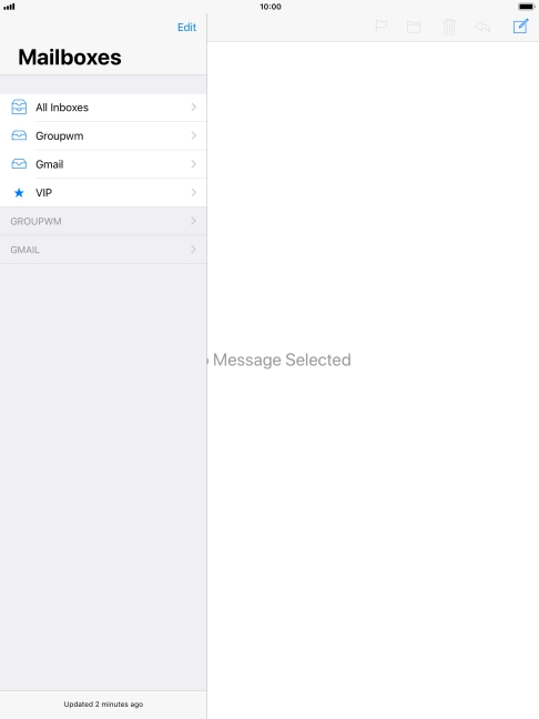 Press the required email account.