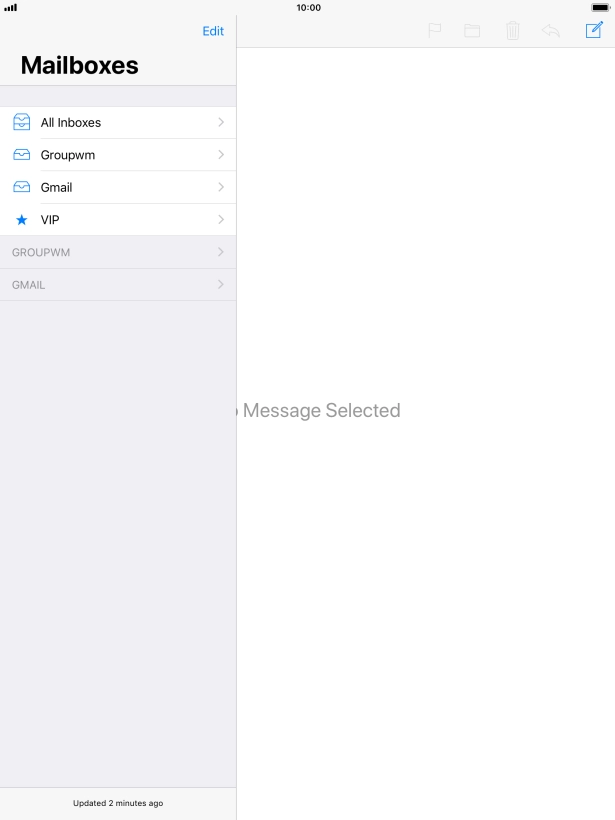 Press the required email account.