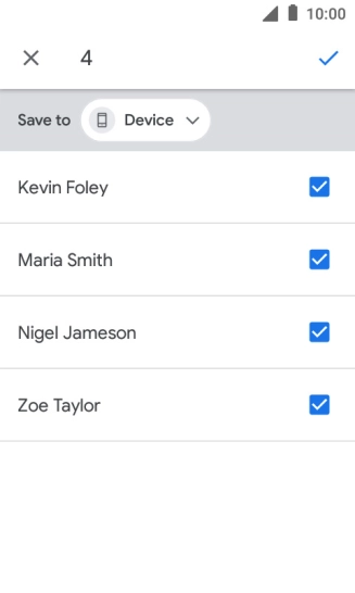 Press the required contact.