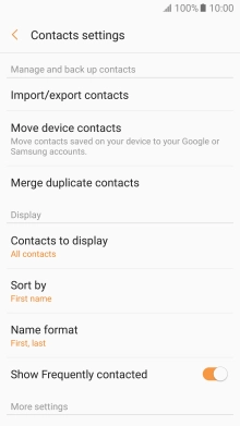 Press Import/export contacts.