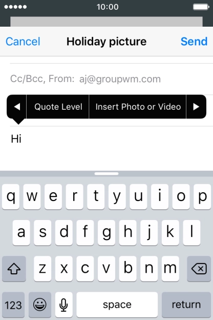 Press Insert Photo or Video and go to the required folder.